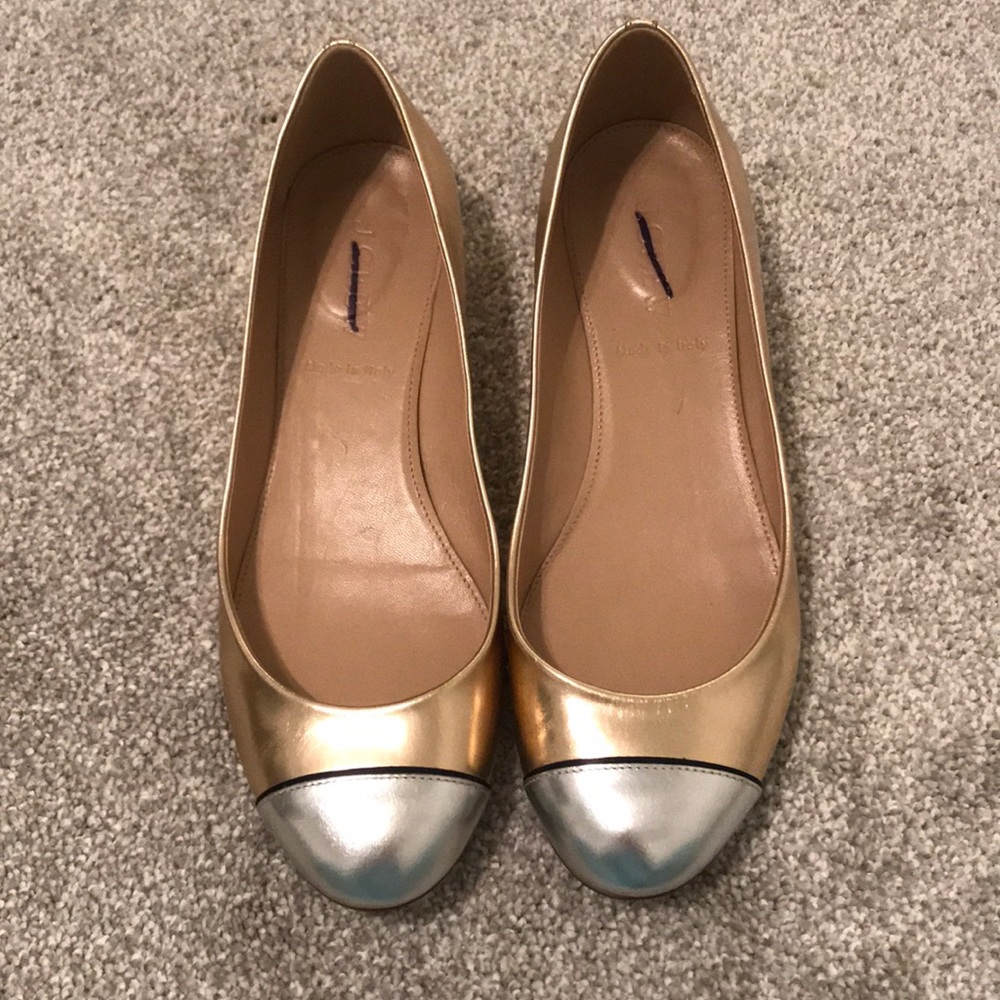 Jcrew Janey Shoes - gold & silver - Size 6.5